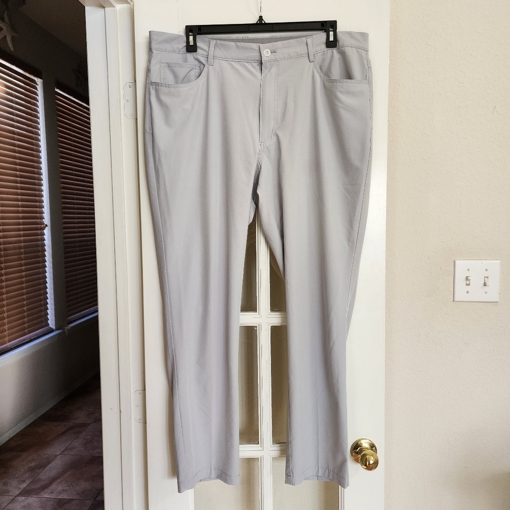 Greg Norman Performance Golf Pants Men 38x32 Gray Stretch
